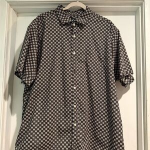 Murano Brown and White Geometric Shirt